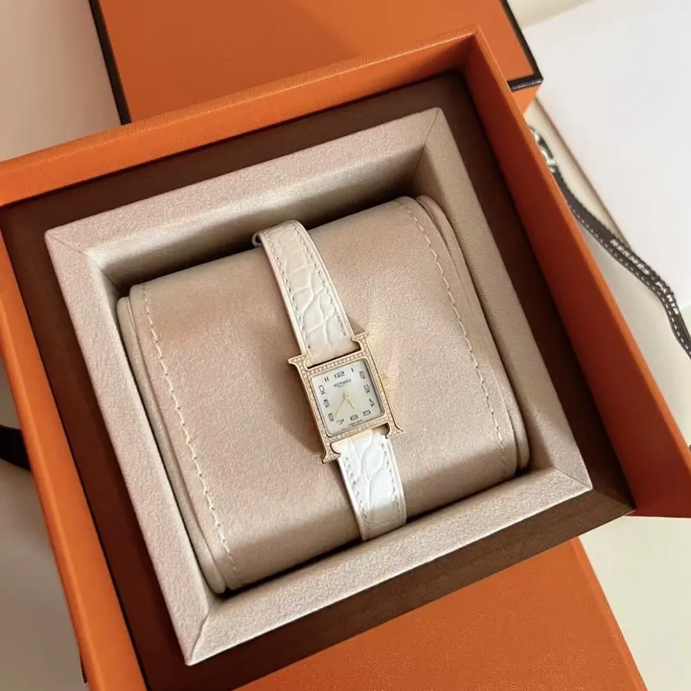 Hermes Women Heure H Watch Mini Model 21 mm-Rose Gold - image 4