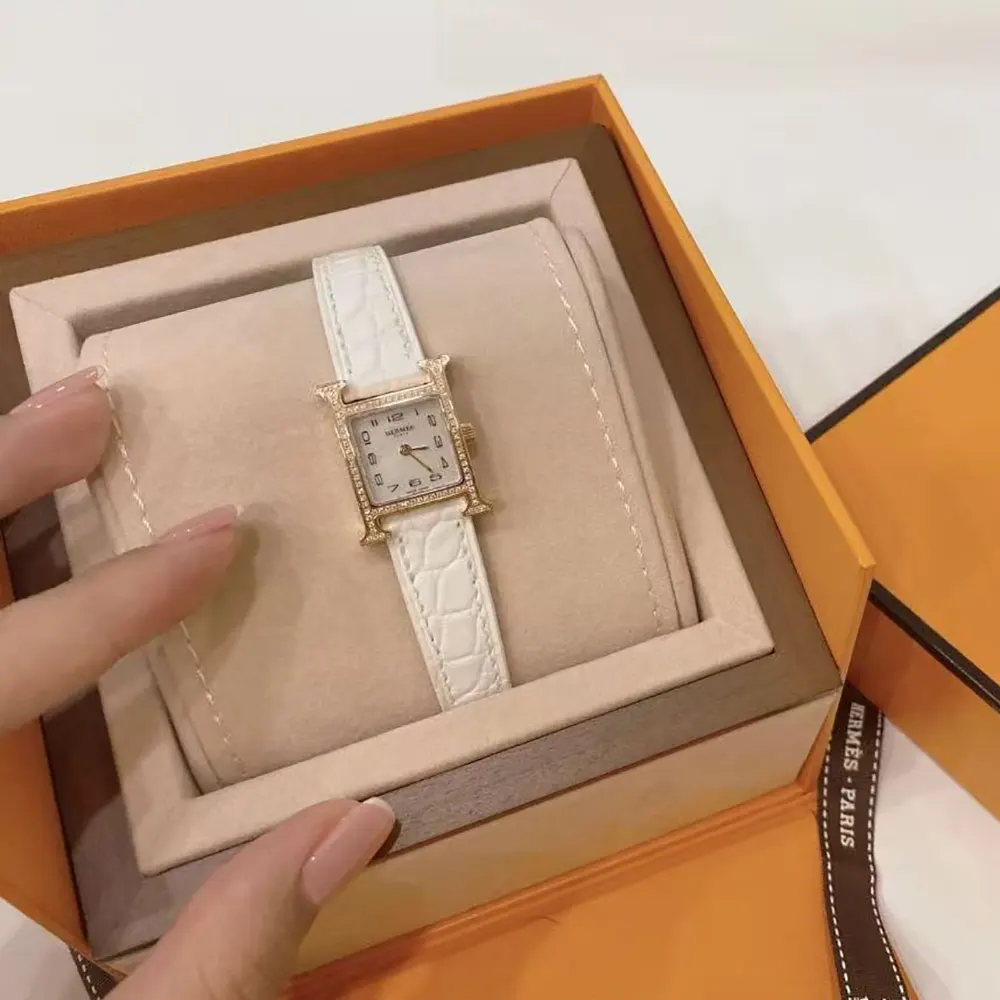 Hermes Women Heure H Watch Mini Model 21 mm-Rose Gold - image 5