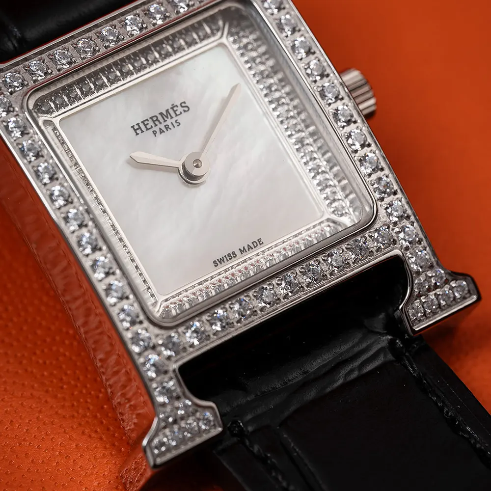 Hermes Women Heure H Watch Mini Model 21 mm-Silver - image 5