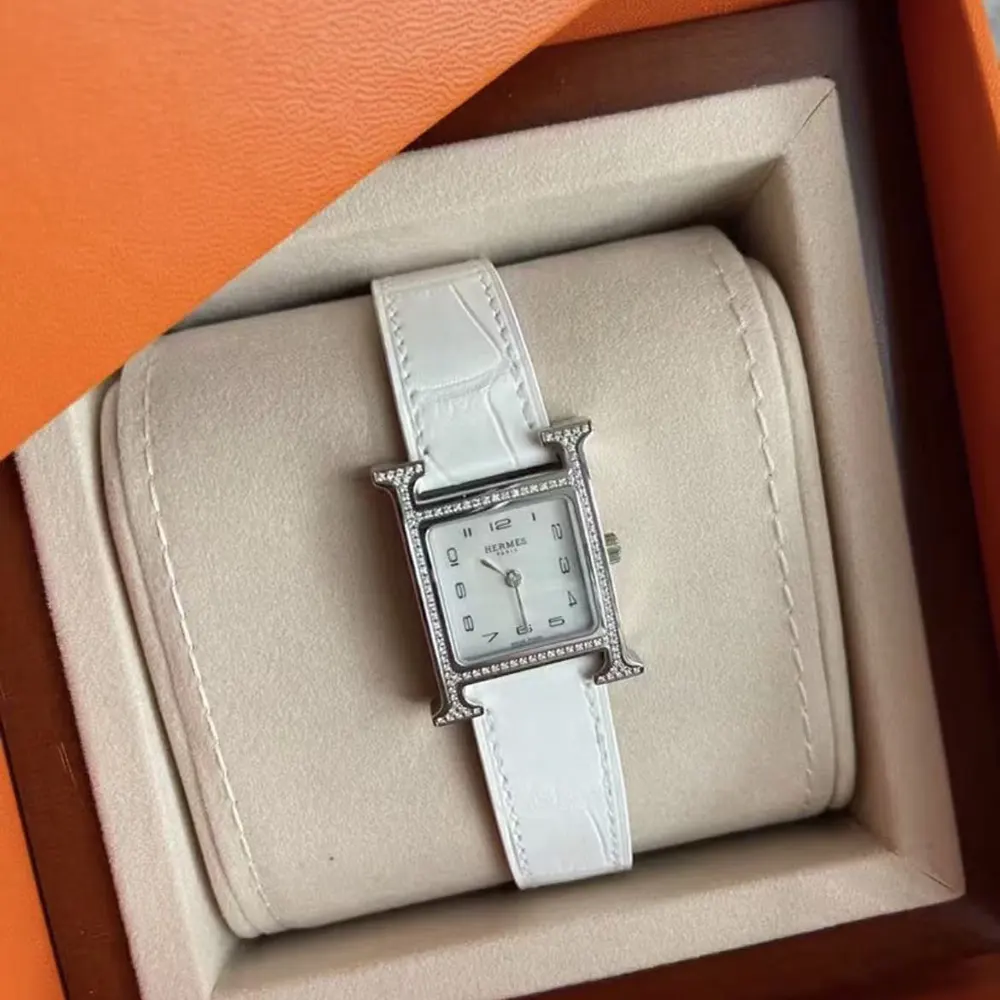 Hermes Women Heure H Watch Small Model 25 mm-Silver - image 4