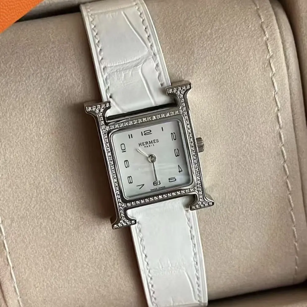 Hermes Women Heure H Watch Small Model 25 mm-Silver - image 5