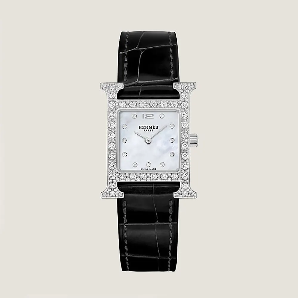 Hermes Women Heure H Watch Small Model 25 mm-Silver