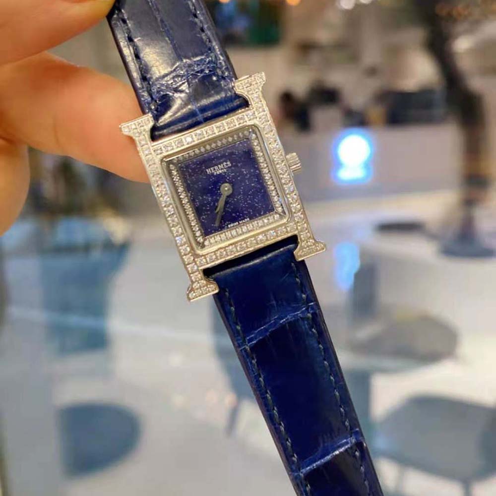 Front view showing Hermes Women Heure H Watch Small Model dial detail