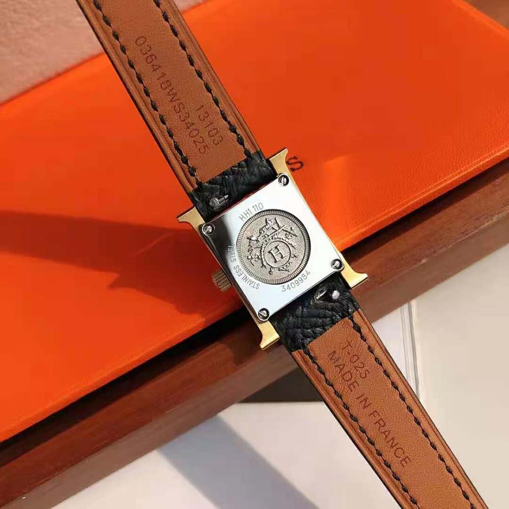 Hermes Women Heure H Watch Small Model Quartz Movement 25 mm in Steel-Black - image 5
