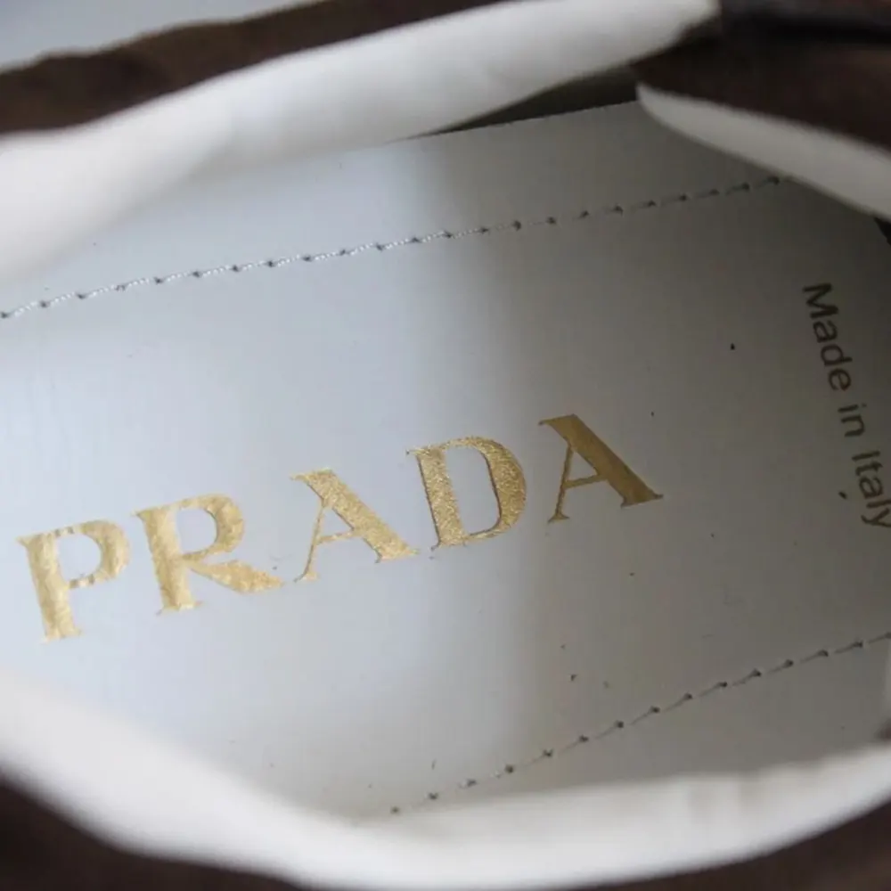 Prada Unisex Trail Brown Suede Lace up Logo Low top Sneaker - image 9