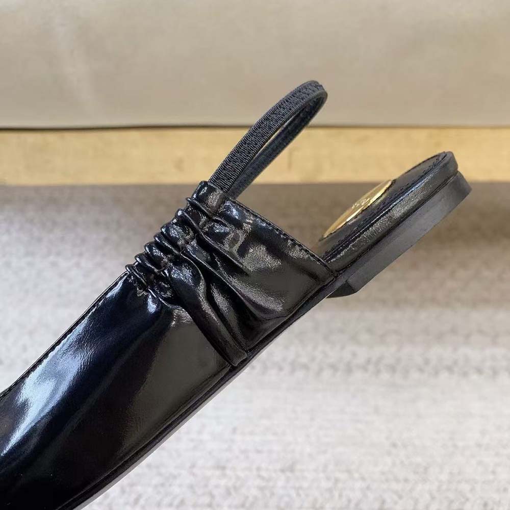 Saint Laurent YSL Women Anne Marie Slingback Flats in Smooth Leather-844421AA - image 6