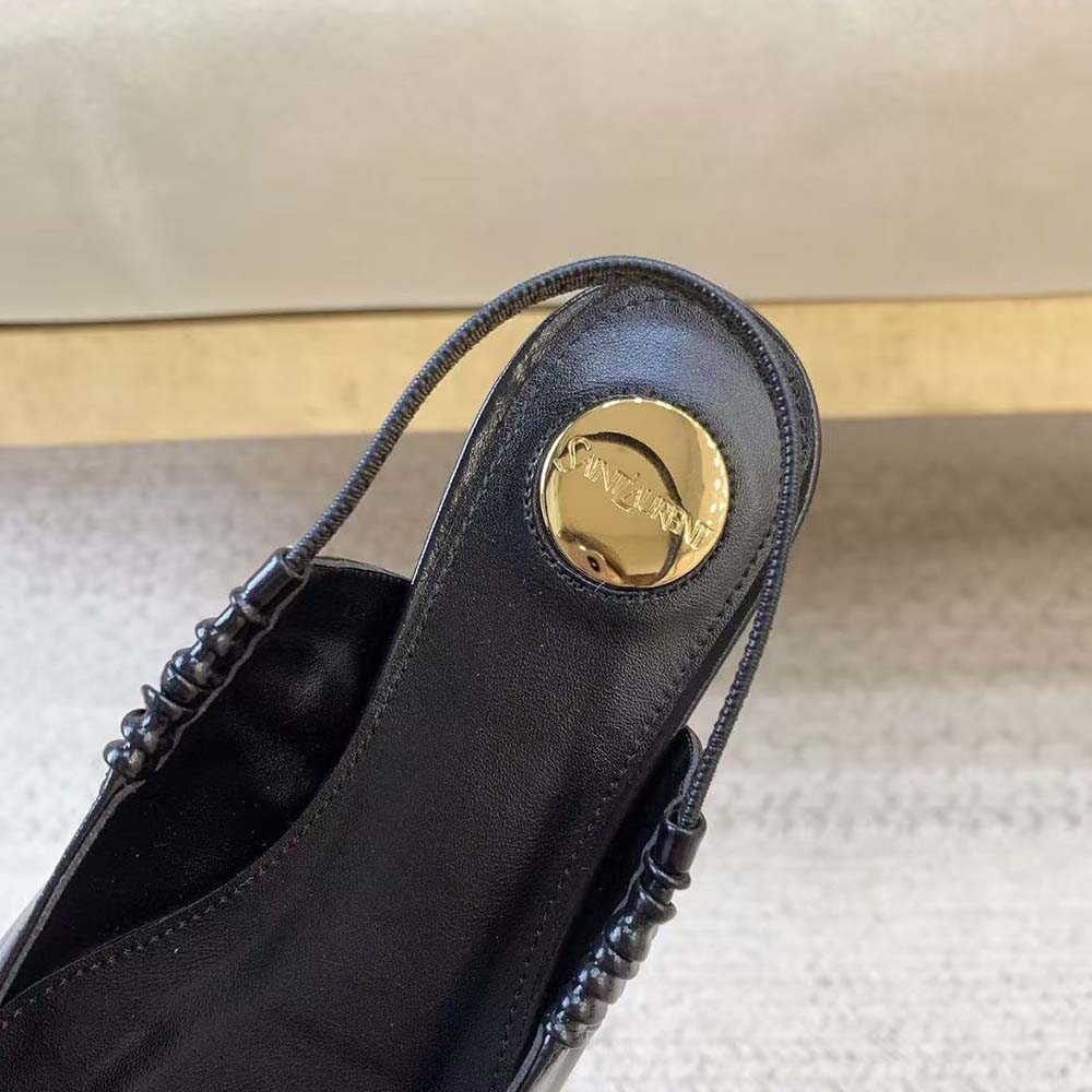 Saint Laurent YSL Women Anne Marie Slingback Flats in Smooth Leather-844421AA - image 8