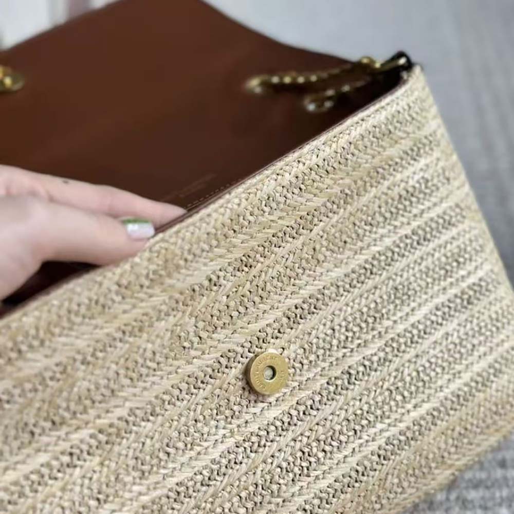 Saint Laurent YSL Women Niki Small Chain Bag in Raffia and Leather-Natural - image 6
