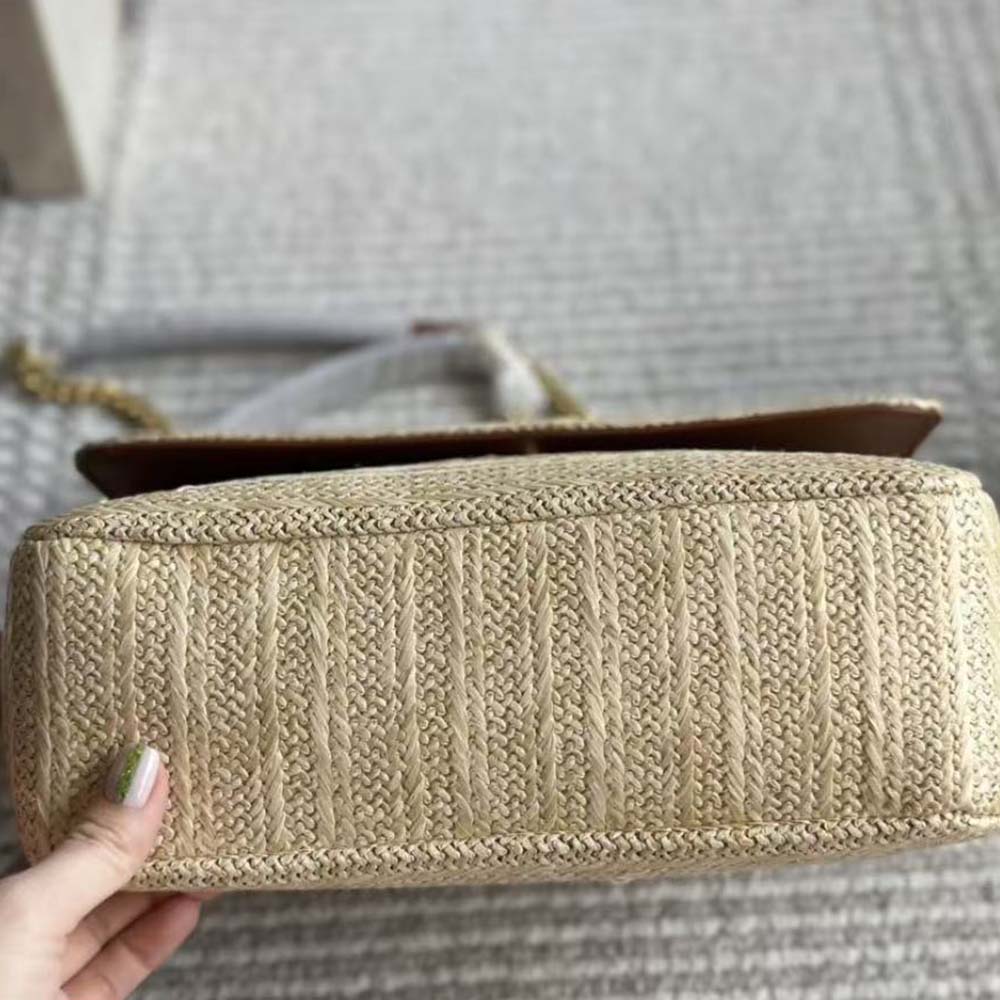 Saint Laurent YSL Women Niki Small Chain Bag in Raffia and Leather-Natural - image 5