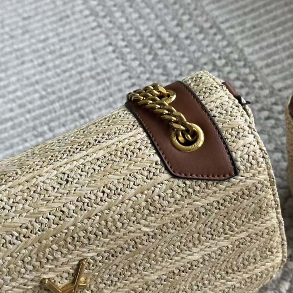 Saint Laurent YSL Women Niki Small Chain Bag in Raffia and Leather-Natural - image 4