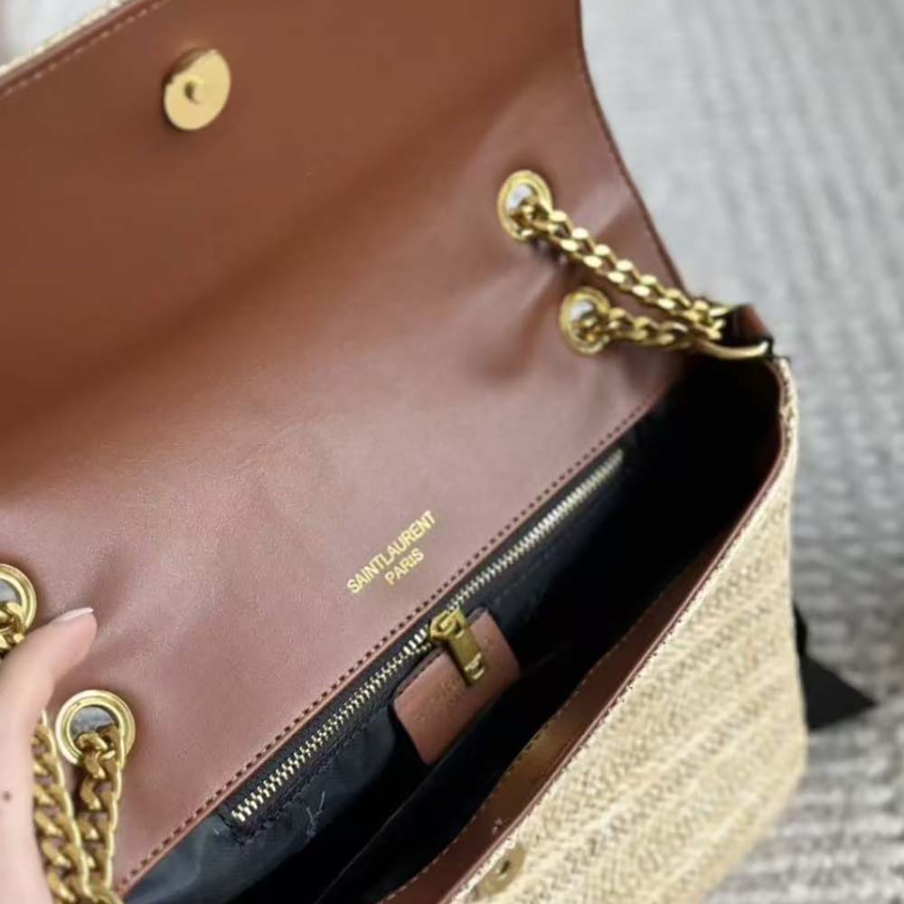 Saint Laurent YSL Women Niki Small Chain Bag in Raffia and Leather-Natural - image 7