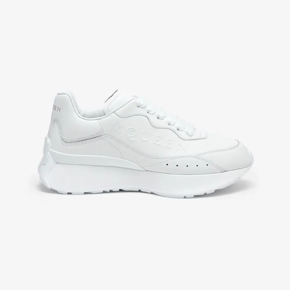Side profile of Alexander Mcqueen Unisex Sprint Runner in White sneaker