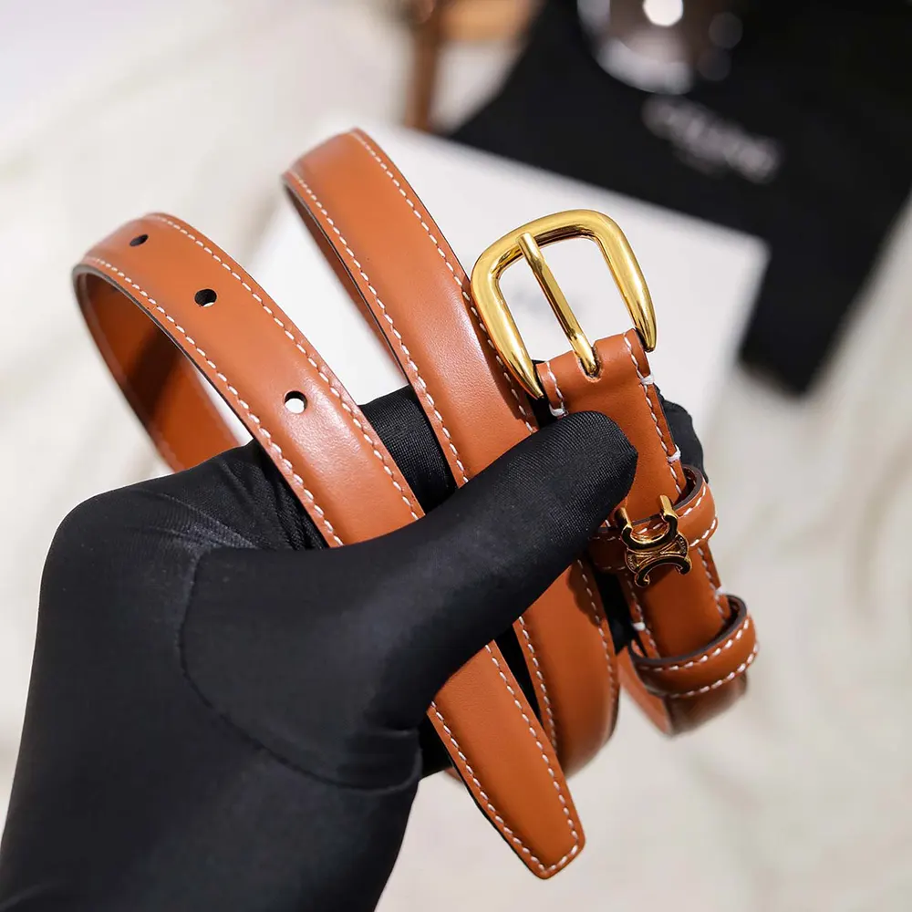 Celine Women Vivienne Belt 25Mm In Natural Calfskin-Tan - image 5