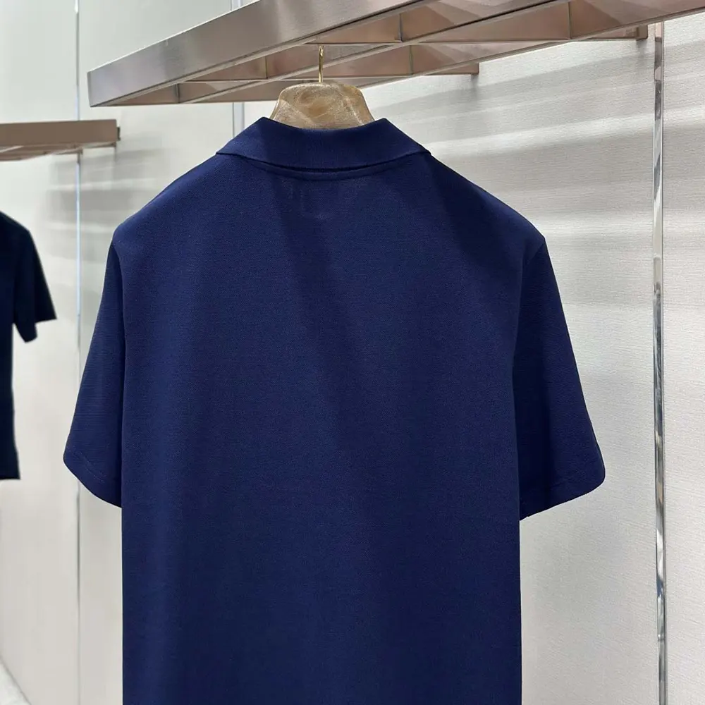 Dior Men Polo Shirt with Dior Secret Garden Embroidery Relaxed Fit Blue Cotton Piqué - image 5