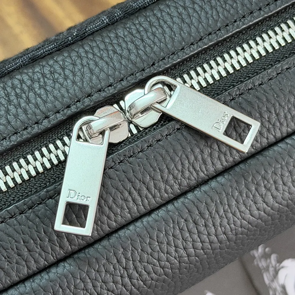Dior Men Rider Zipped Messenger Bag Black Dior Oblique Jacquard and Black Grained Calfskin - image 10