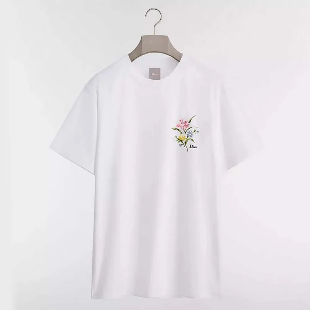 Front view of Dior Women T-Shirt with Dior Secret Garden Motif relaxed fit