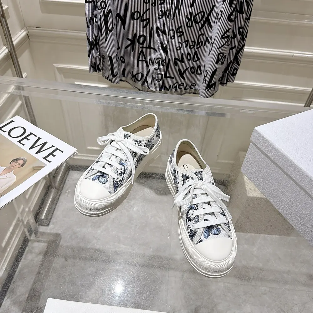Top angle showing lace-up closure on Dior Women Dioriviera Walk’n’Dior Sneaker