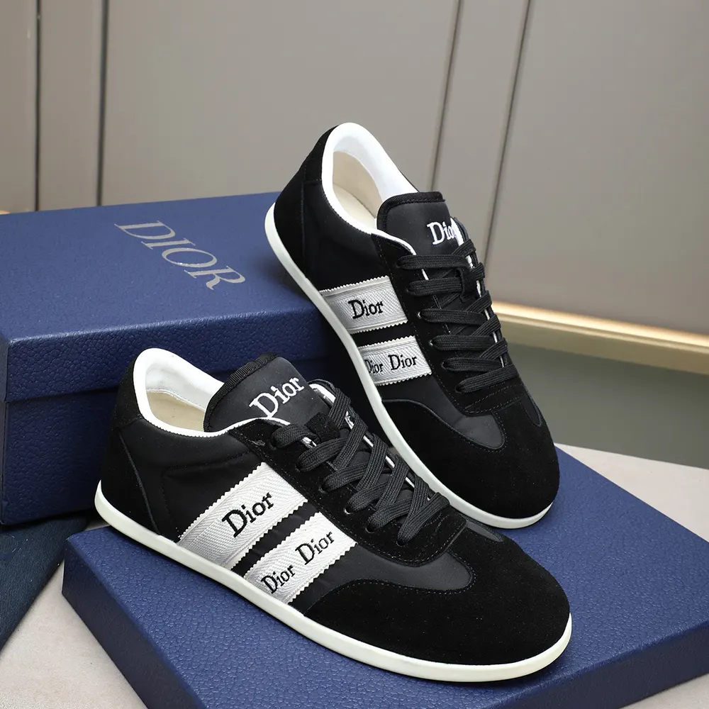 Top-down view showcasing laces and silhouette of Dior Unisex Ribbon Sneaker
