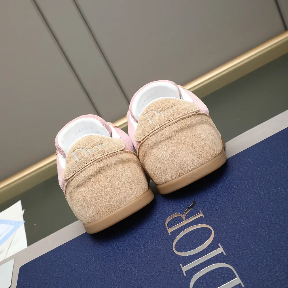 Dior Unisex Ribbon Sneaker Pink and Beige Suede Calfskin - image 7