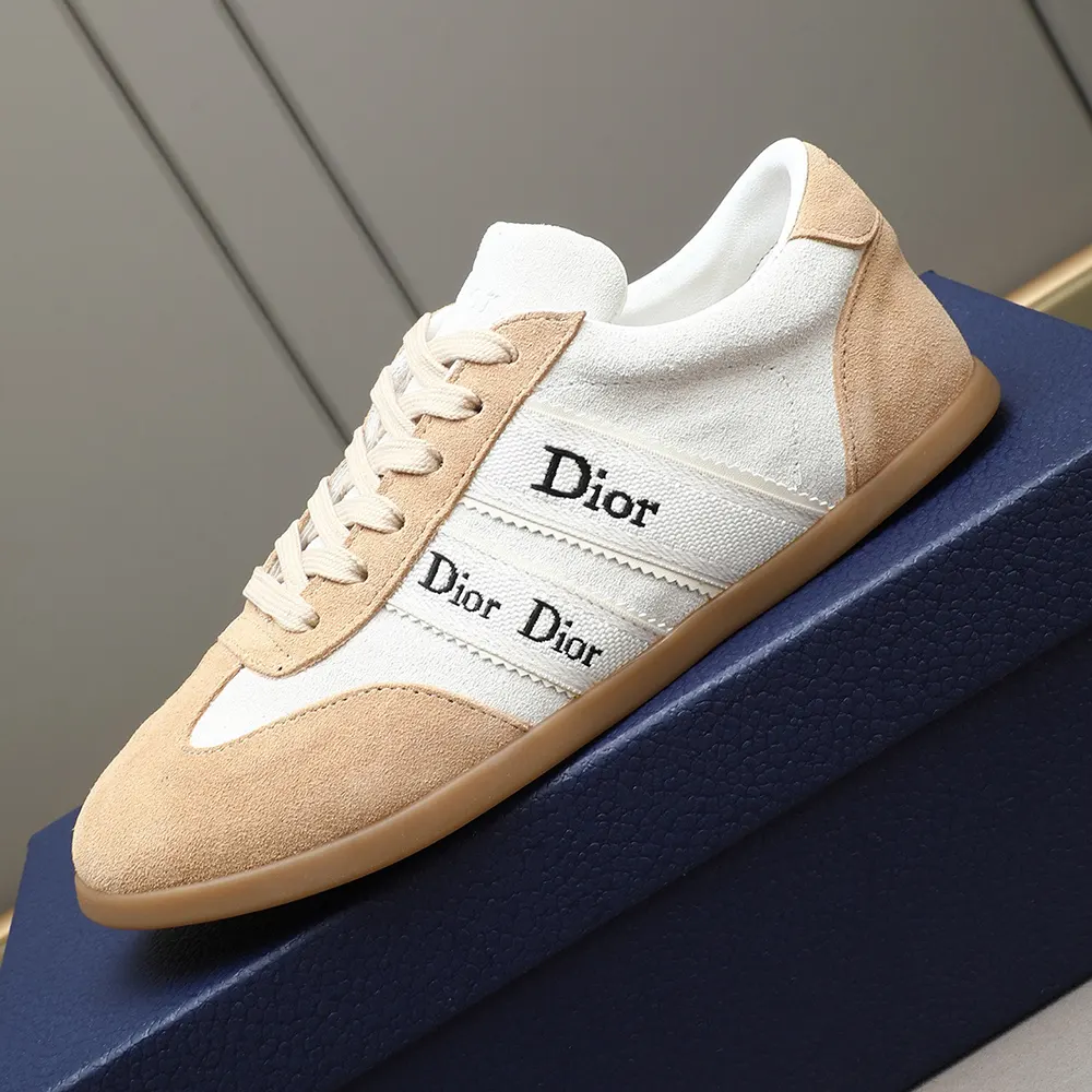 Dior Unisex Ribbon Sneaker White and Beige Suede Calfskin - image 8