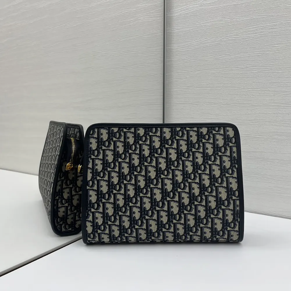 Side profile showcasing slim silhouette of Dior Women 30 Montaigne Dea Pouch