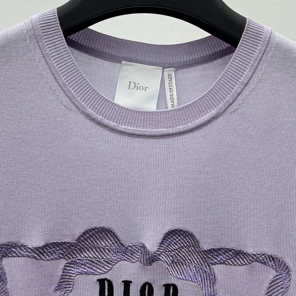 Dior Women Book Cover Short-Sleeved Sweater Lilas Silk Knit - image 5