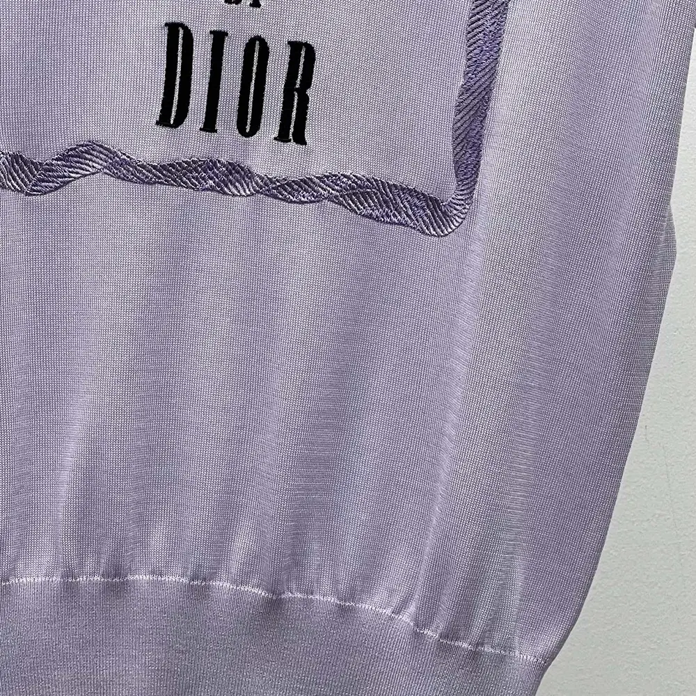 Dior Women Book Cover Short-Sleeved Sweater Lilas Silk Knit - image 7