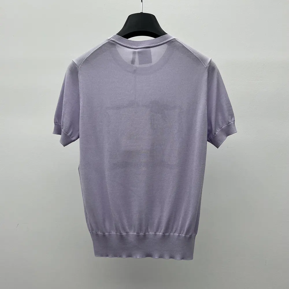 Dior Women Book Cover Short-Sleeved Sweater Lilas Silk Knit - image 4