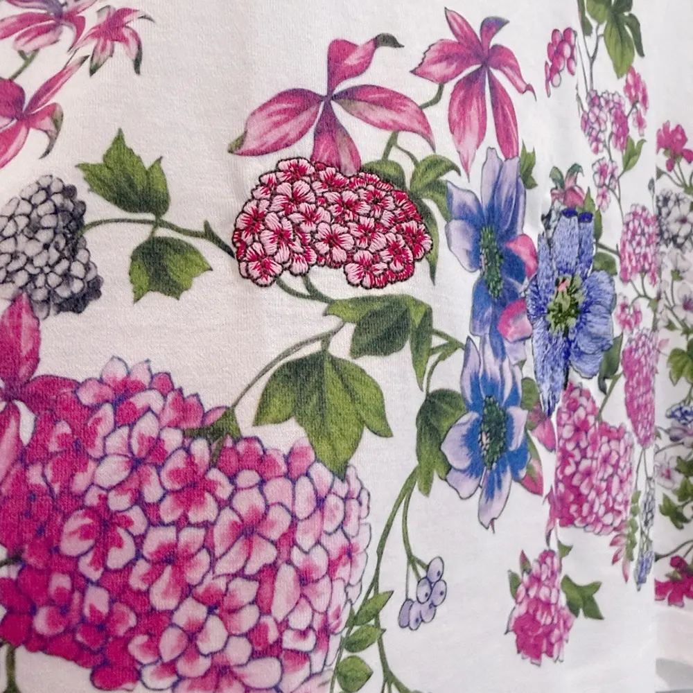Dior Men Embroidered Fitted T-Shirt White Cotton Jersey with Multicolor Dior Hortensia Garden Motif - image 8