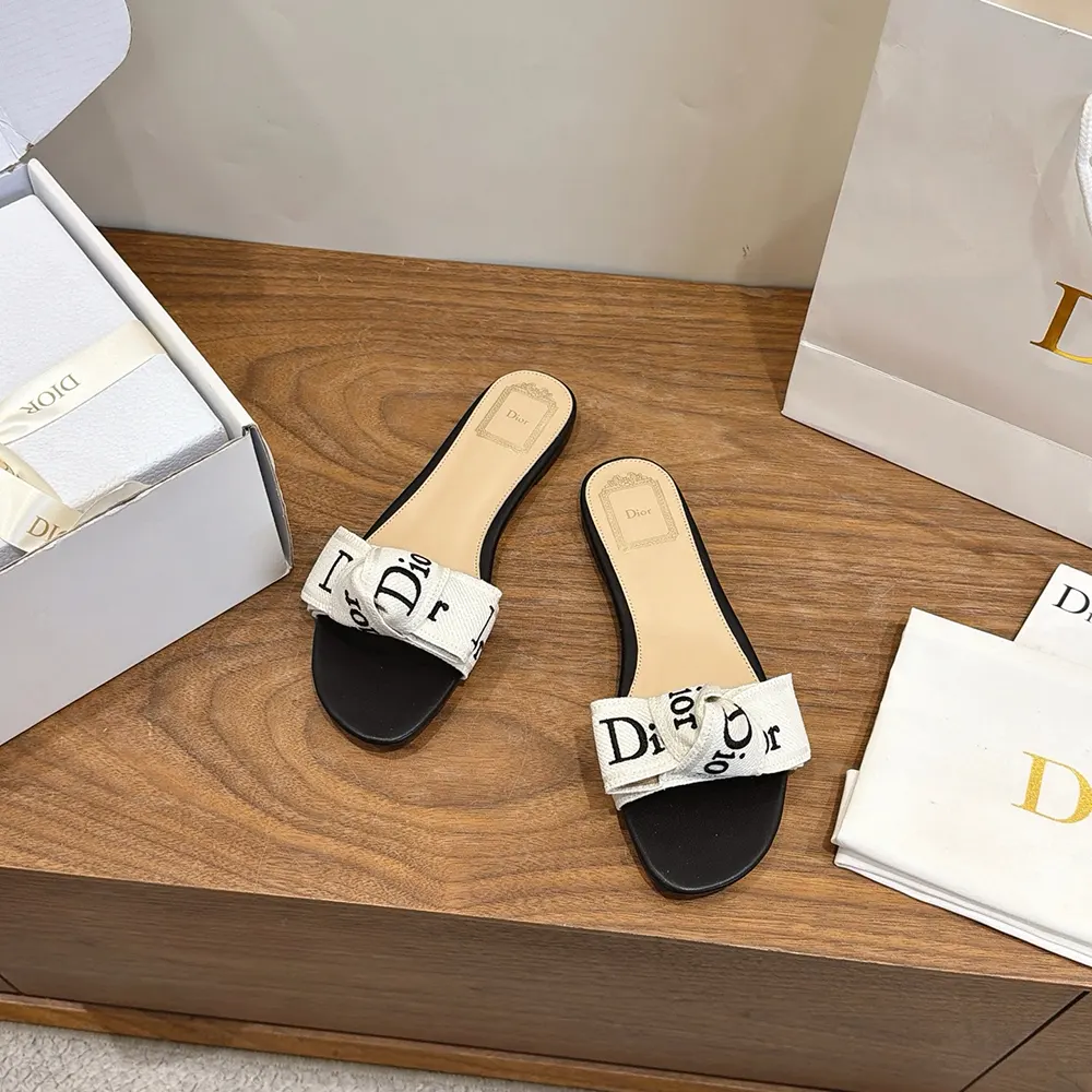 Dior Women J’Adior Slide Black Embroidered Cotton - image 4