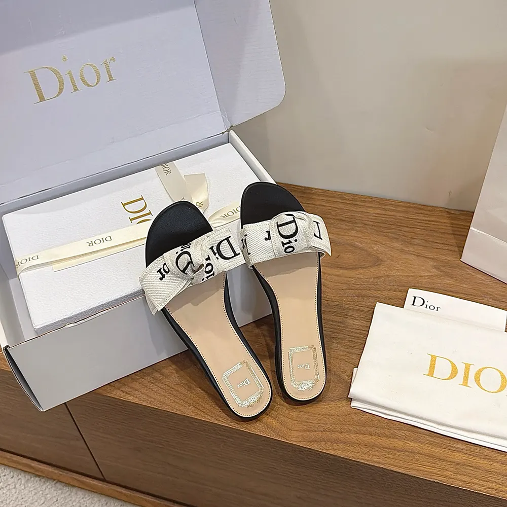 Dior Women J’Adior Slide Black Embroidered Cotton - image 5