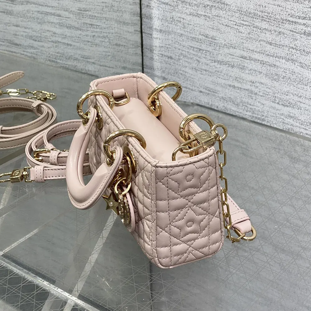Dior Women Lady D-Joy Micro Bag Pink Cannage Lambskin with Star Motif - image 5