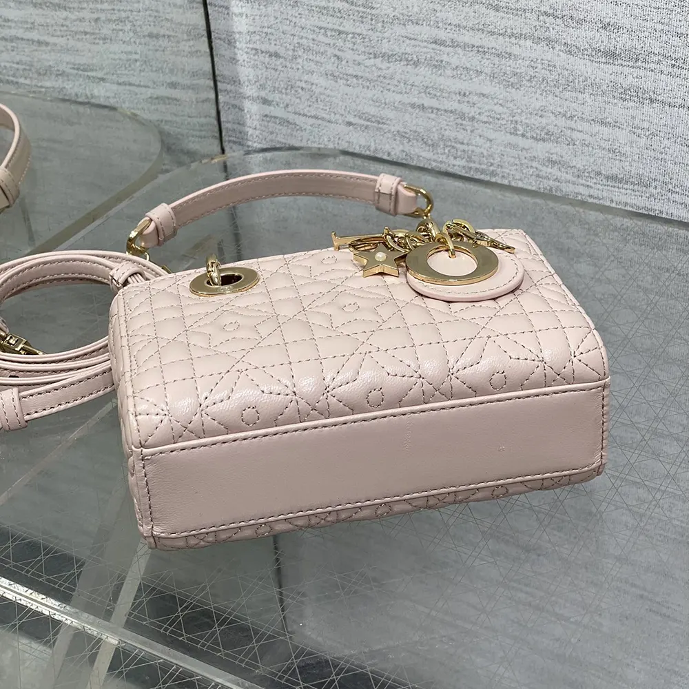 Dior Women Lady D-Joy Micro Bag Pink Cannage Lambskin with Star Motif - image 6