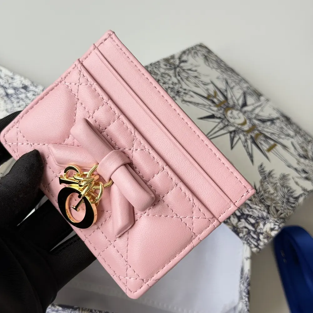 Dior Women Lady Dior Freesia Card Holder Black Cannage Lambskin - image 18