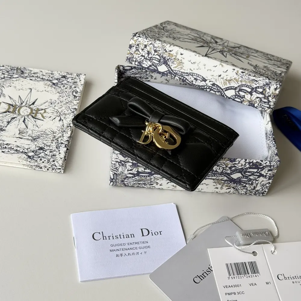 Dior Women Lady Dior Freesia Card Holder Black Cannage Lambskin - image 5