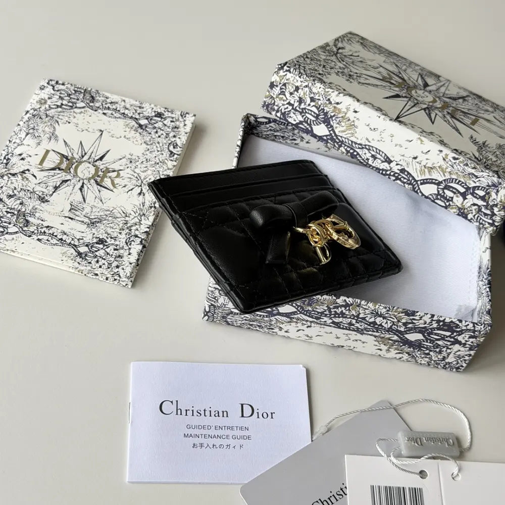 Dior Women Lady Dior Freesia Card Holder Black Cannage Lambskin - image 6