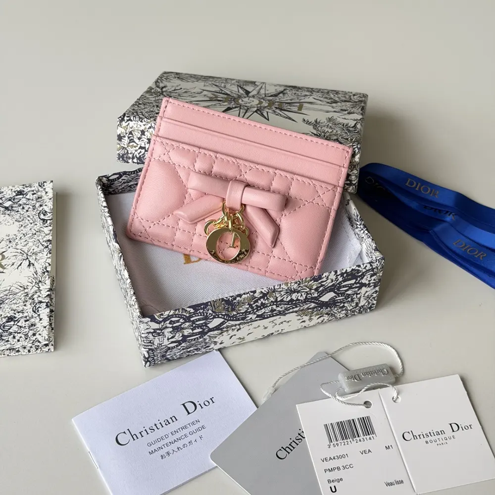 Dior Women Lady Dior Freesia Card Holder Black Cannage Lambskin - image 11