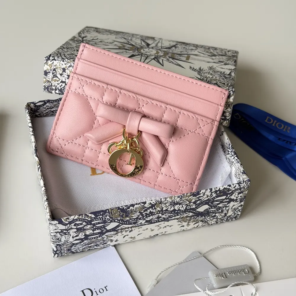 Dior Women Lady Dior Freesia Card Holder Black Cannage Lambskin - image 12