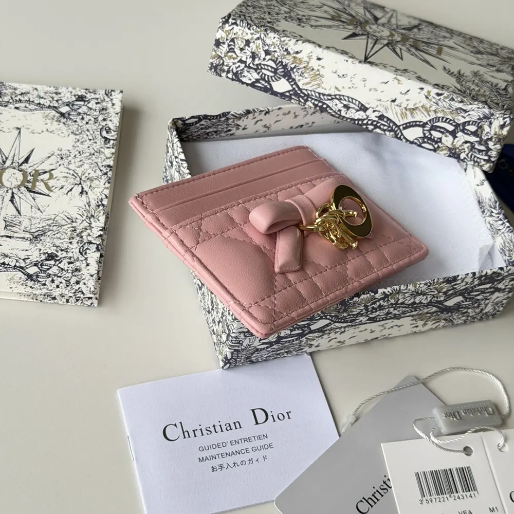 Dior Women Lady Dior Freesia Card Holder Black Cannage Lambskin - image 15