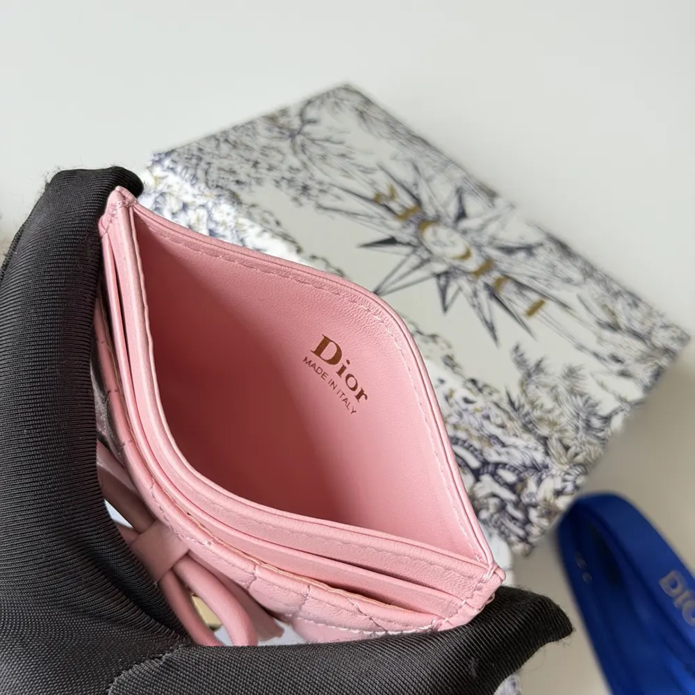 Dior Women Lady Dior Freesia Card Holder Black Cannage Lambskin - image 19