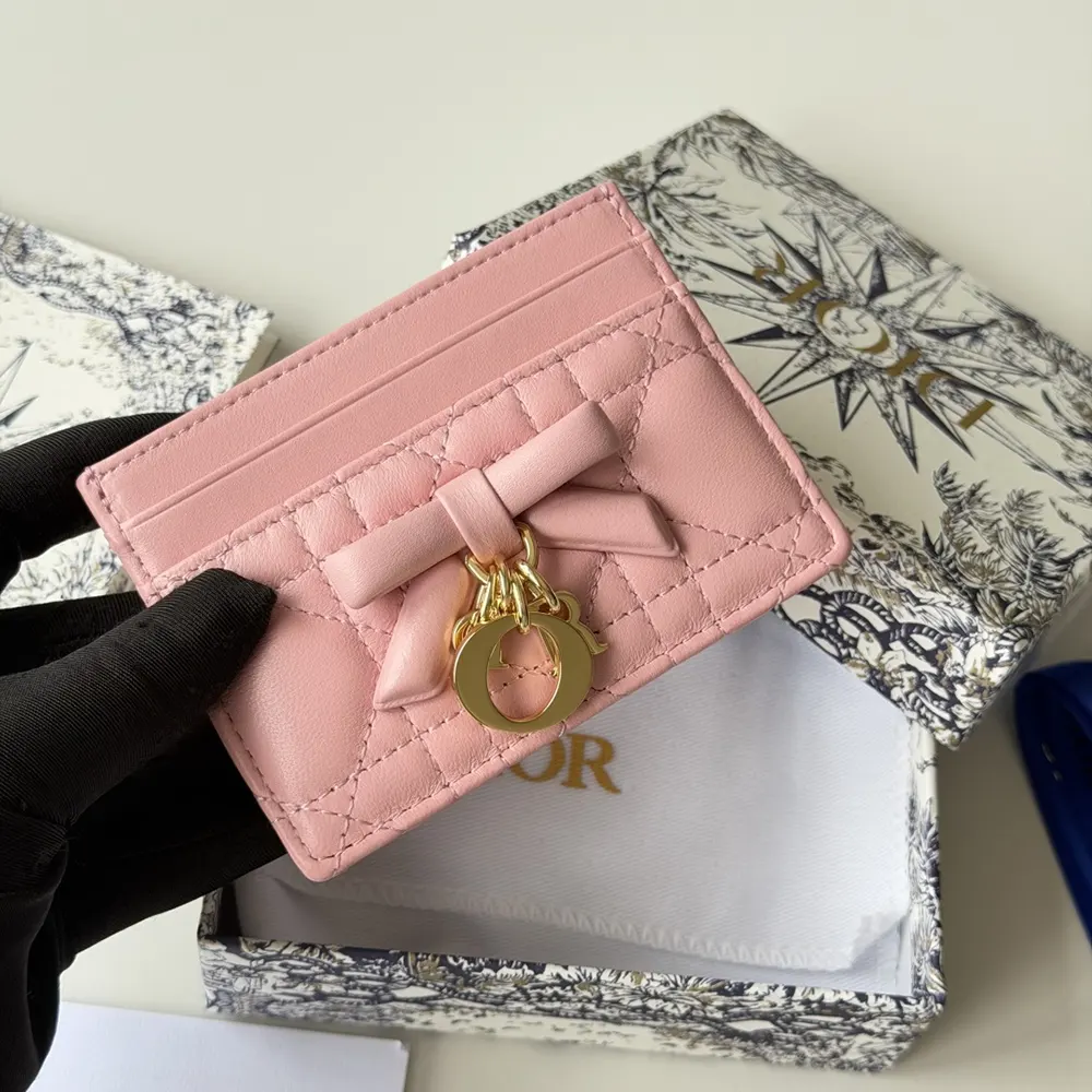 Dior Women Lady Dior Freesia Card Holder Black Cannage Lambskin - image 14