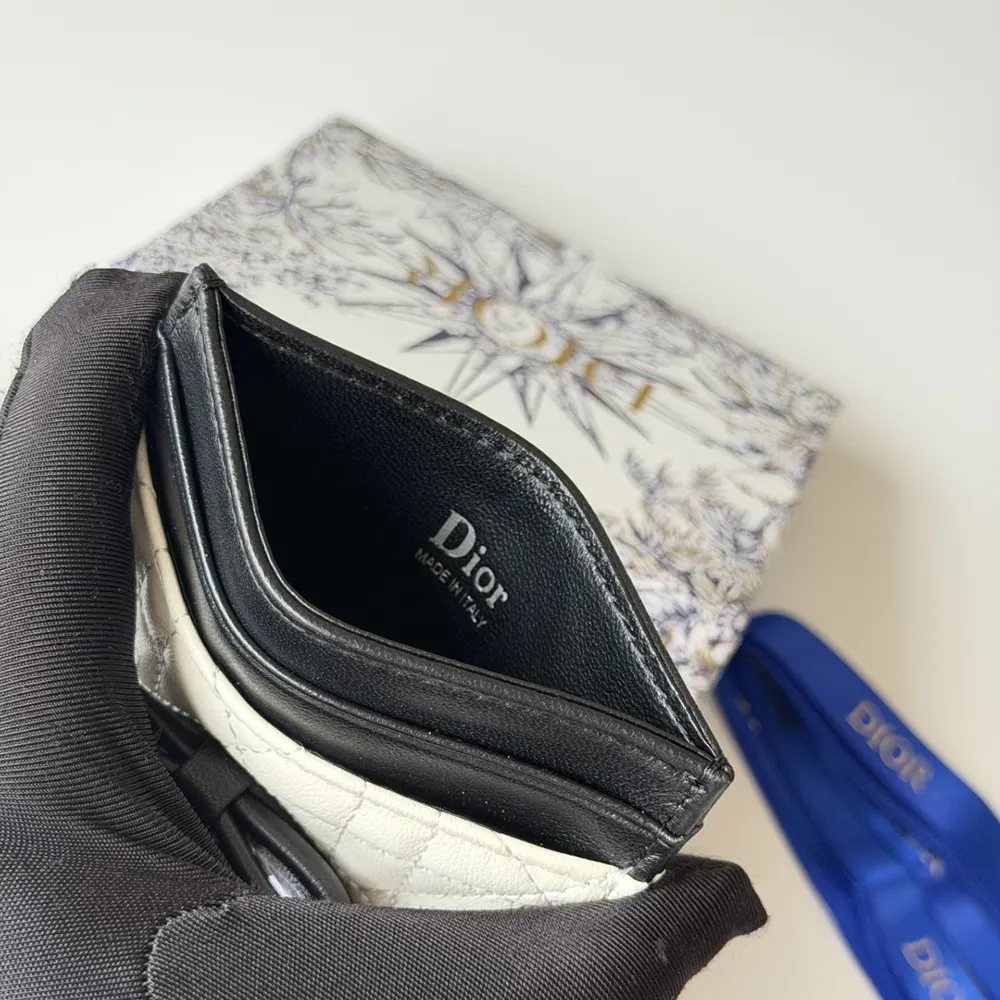 Dior Women Lady Dior Freesia Card Holder Two-Tone Latte and Black Cannage Lambskin - image 10
