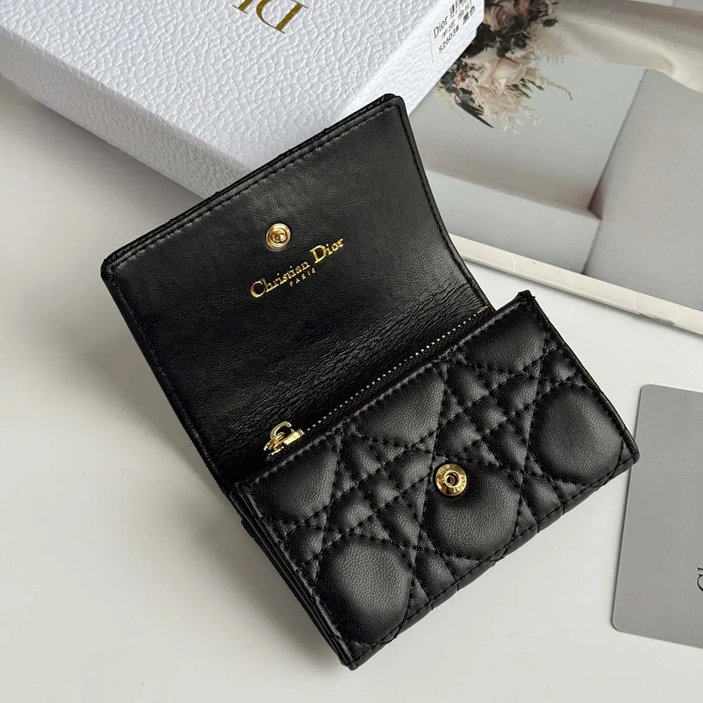 Dior Women Lady Dior Glycine Wallet Black Cannage Lambskin - image 4