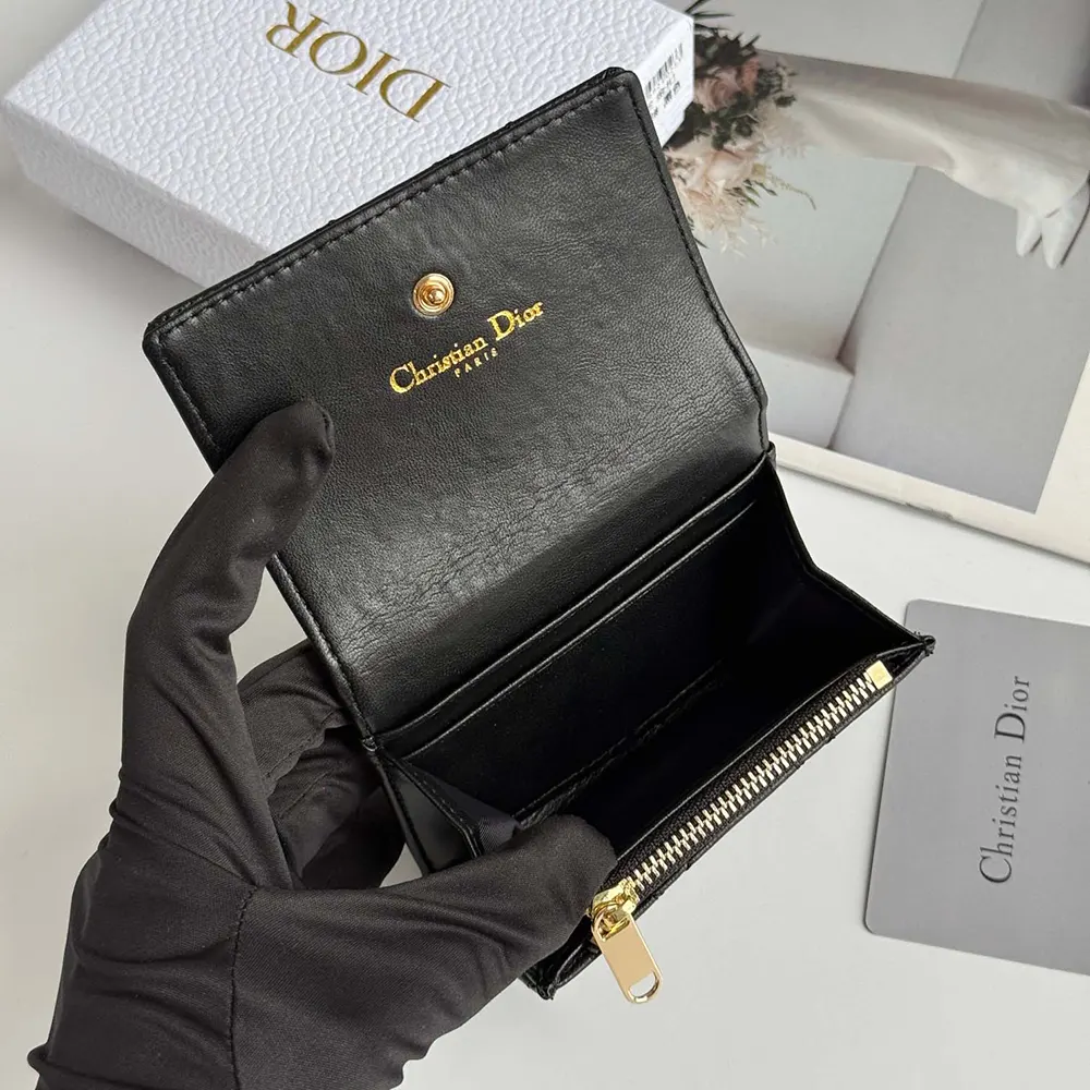 Dior Women Lady Dior Glycine Wallet Black Cannage Lambskin - image 5