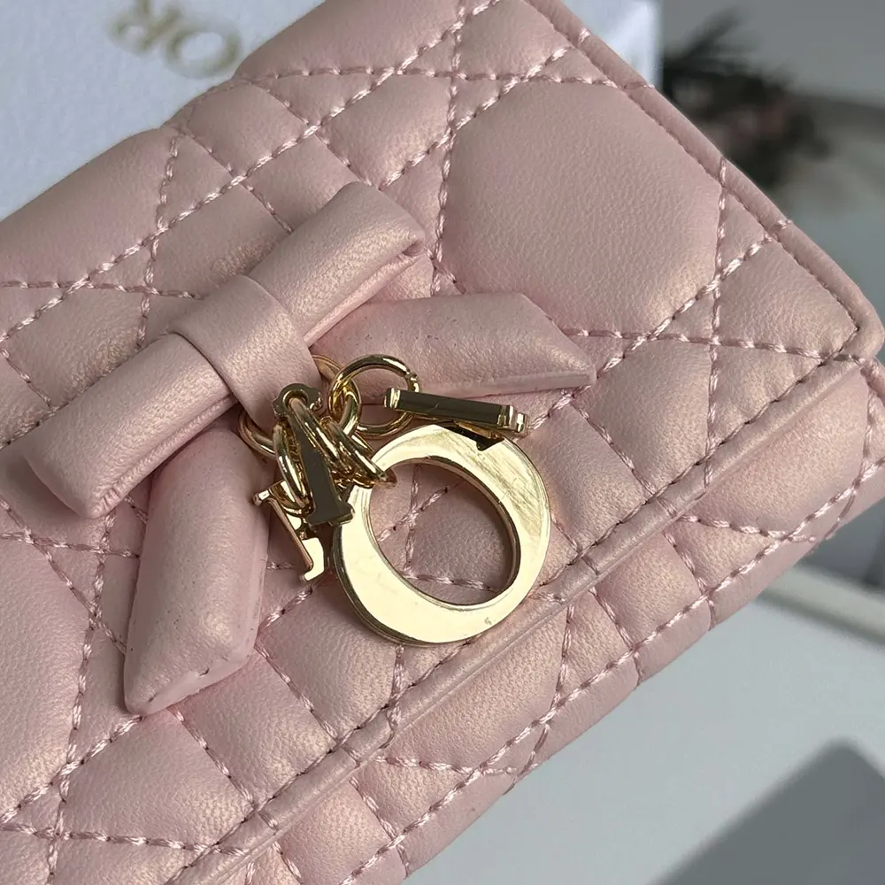 Dior Women Lady Dior Glycine Wallet Rose Tendre Cannage Lambskin - image 7