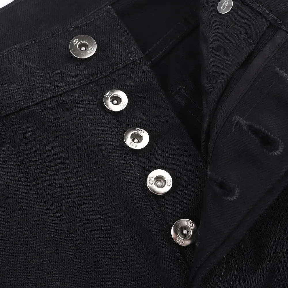 Dior Men Long Regular Jeans with Dior Clover Embroideries Black Cotton Twill - image 6