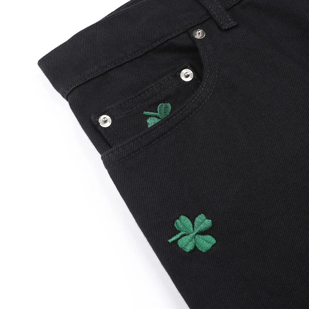 Dior Men Long Regular Jeans with Dior Clover Embroideries Black Cotton Twill - image 5