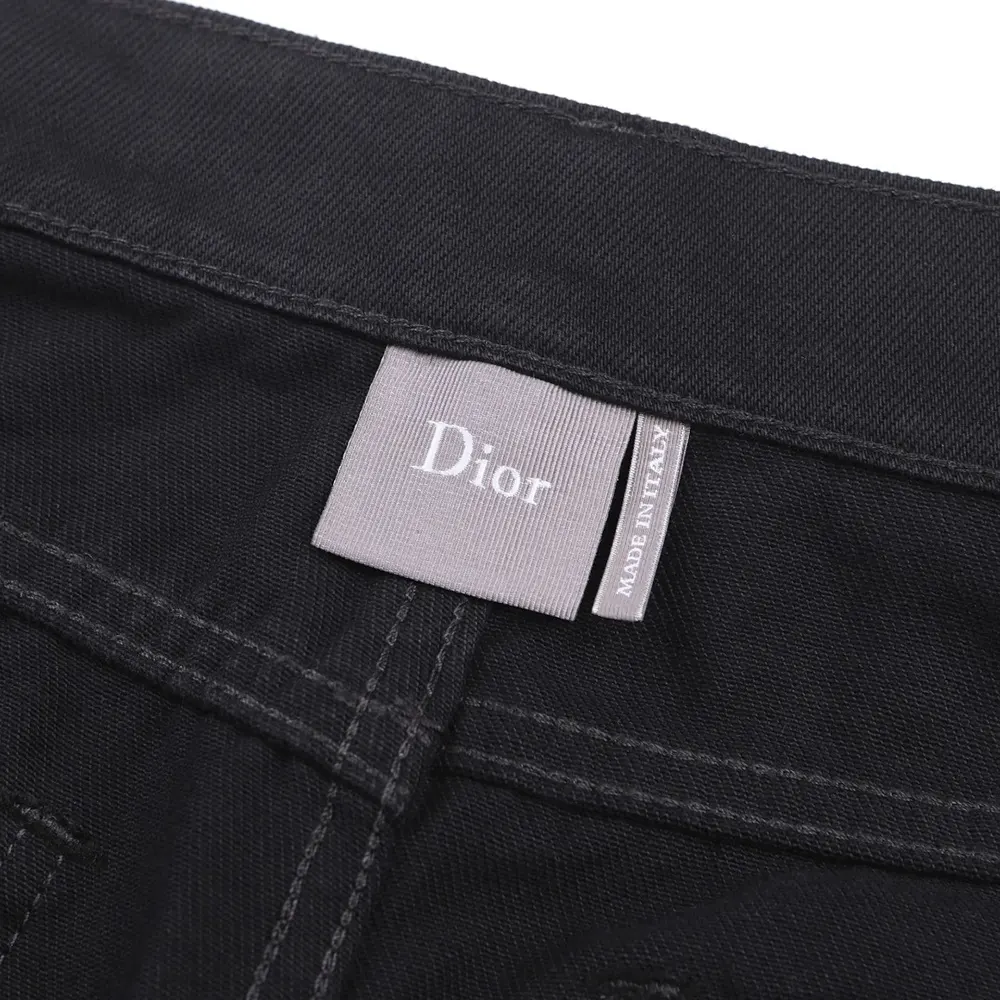 Dior Men Long Regular Jeans with Dior Clover Embroideries Black Cotton Twill - image 10