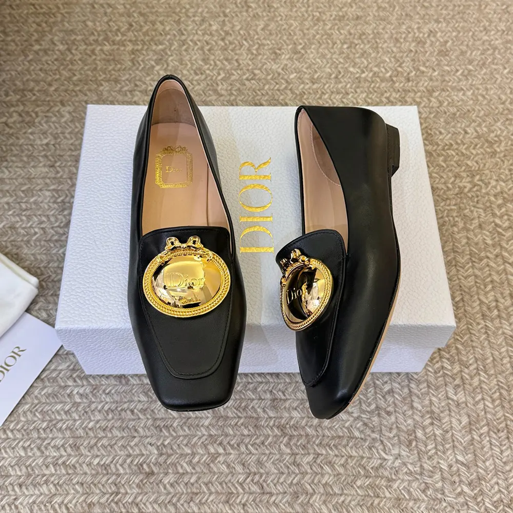 Dior Women Médaillon Buckle Loafer Black Lambskin - image 6