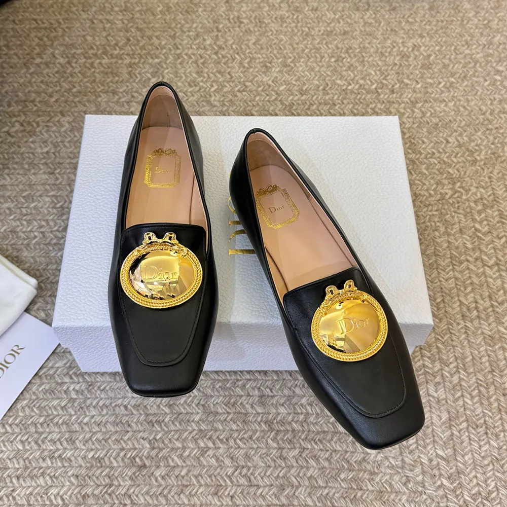 Dior Women Médaillon Buckle Loafer Black Lambskin - image 5